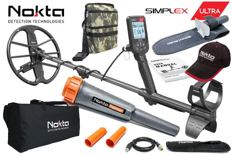 Nokta Simplex ULTRA Metalldetektor & Nokta Pinpointer & Nokta Zubehörpaket als Gratiszugabe