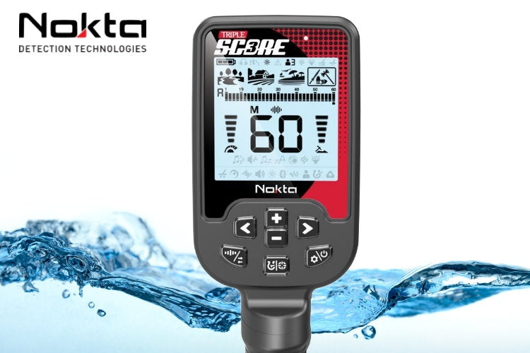 Metalldetektor Nokta Triple Score Metalldetektor Pro mit Bluetooth Kopfhörer und zwei Suchspulen